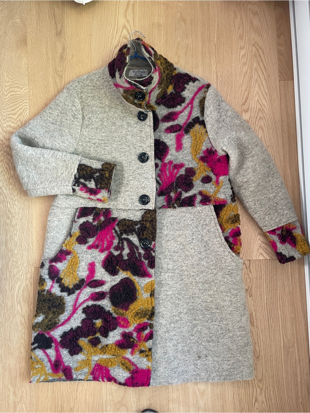 Embroidered Boiled Wool Floral Jacket